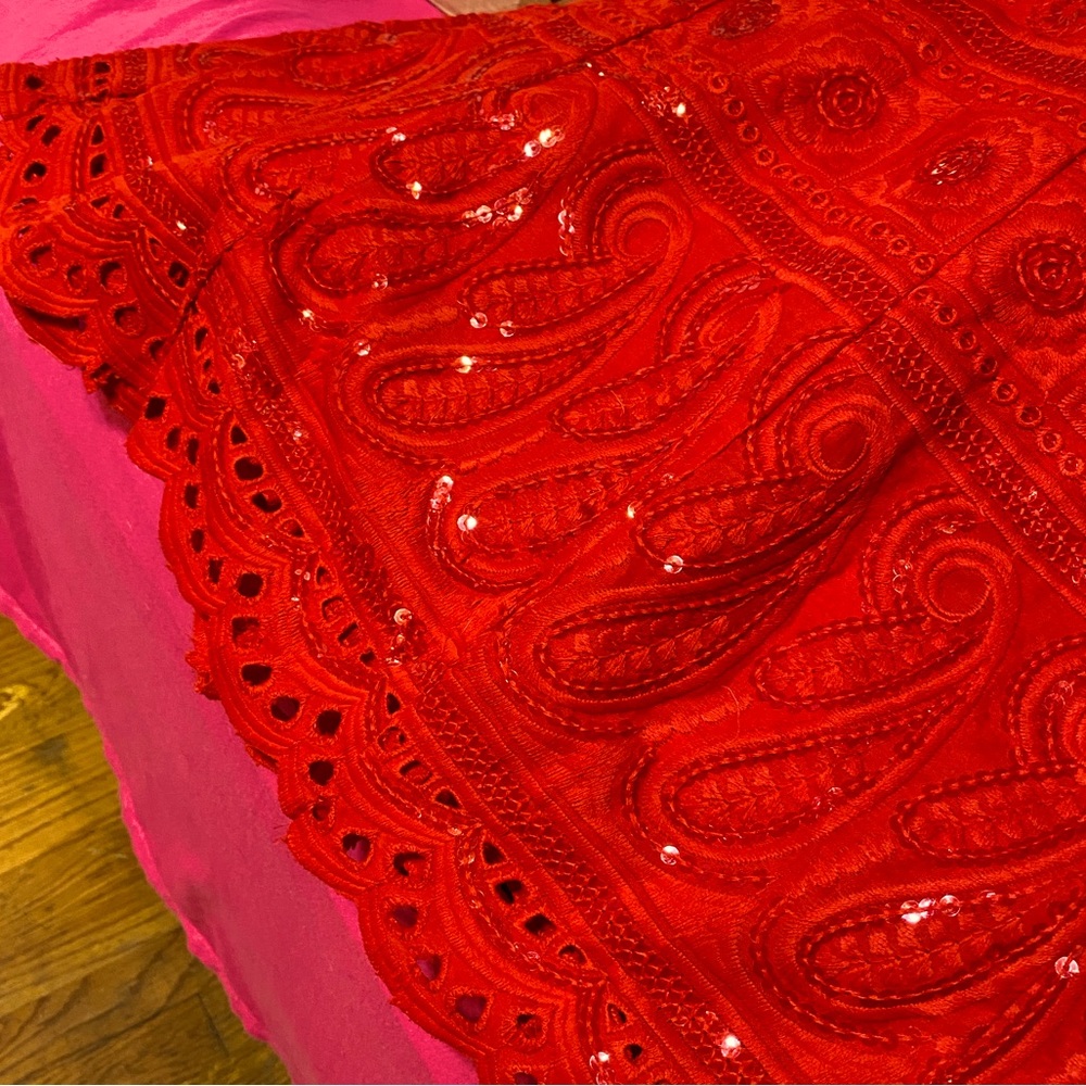 Brand new from India. Long red sequin dress US size 12 - Picture 11 of 16